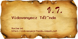 Vidovenyecz Tünde névjegykártya
