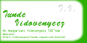 tunde vidovenyecz business card